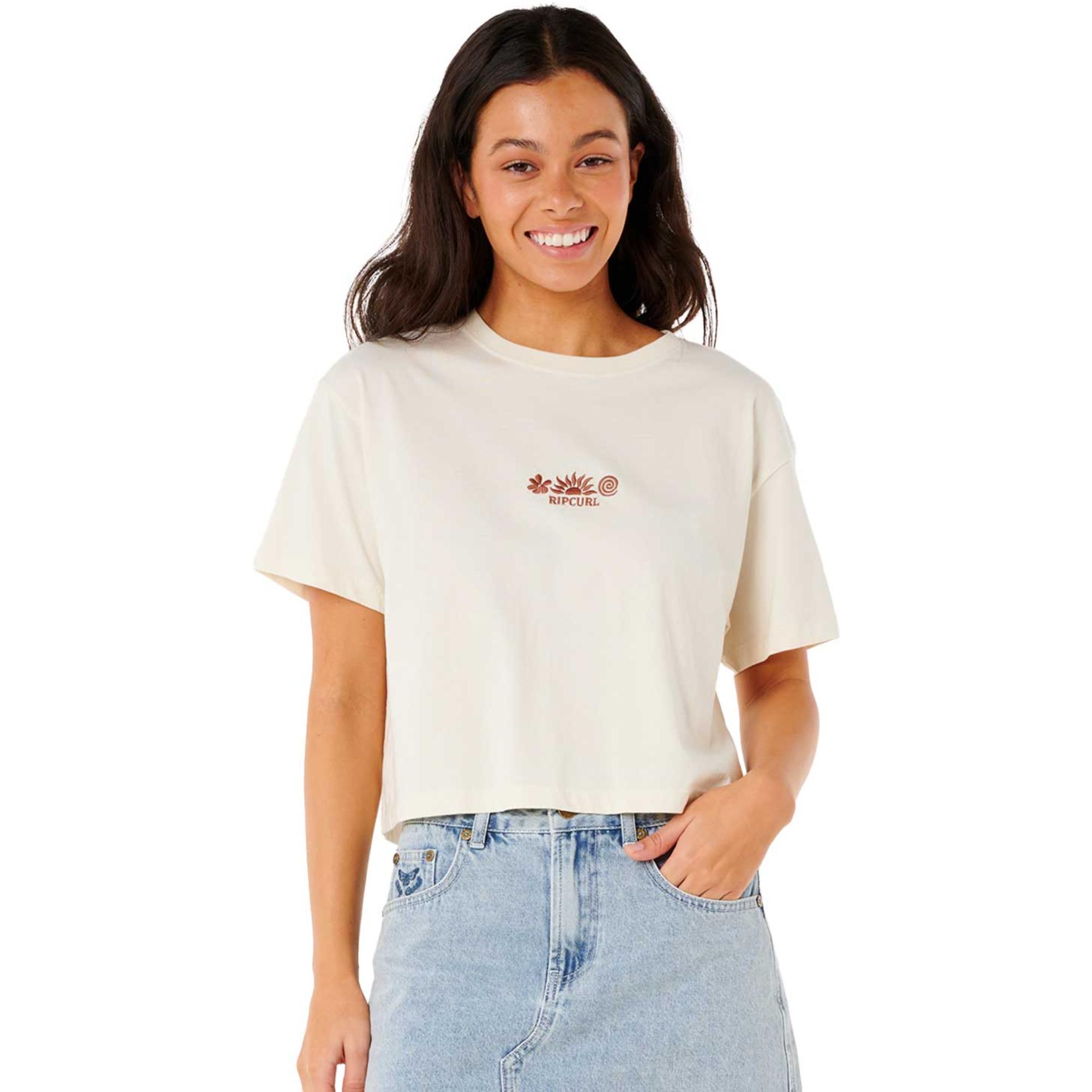 

Женская укороченная футболка Tokens Rip Curl, Bone, Белый, Женская укороченная футболка Tokens Rip Curl, Bone