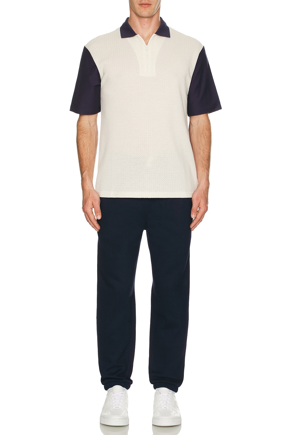 

Текстурированная поло на молнии Palmes, Dark Blue