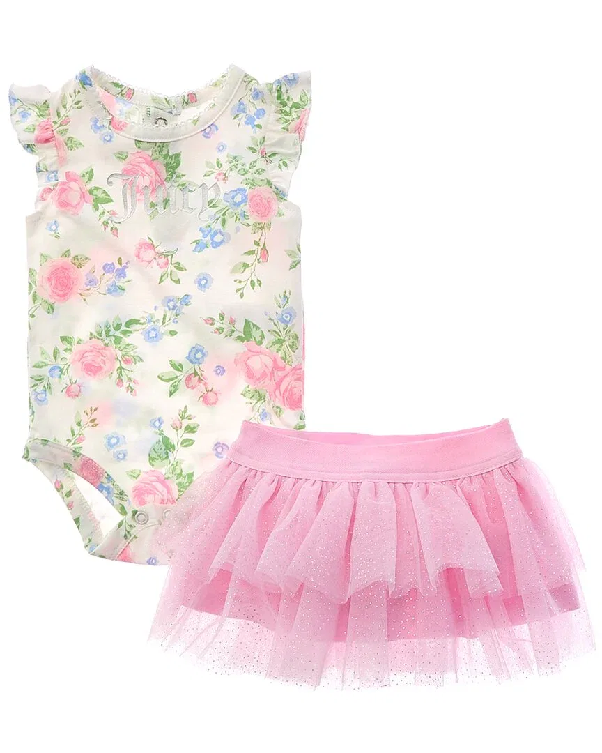 Комплект Juicy Couture из двух предметов: комбинезон и юбка, розовый