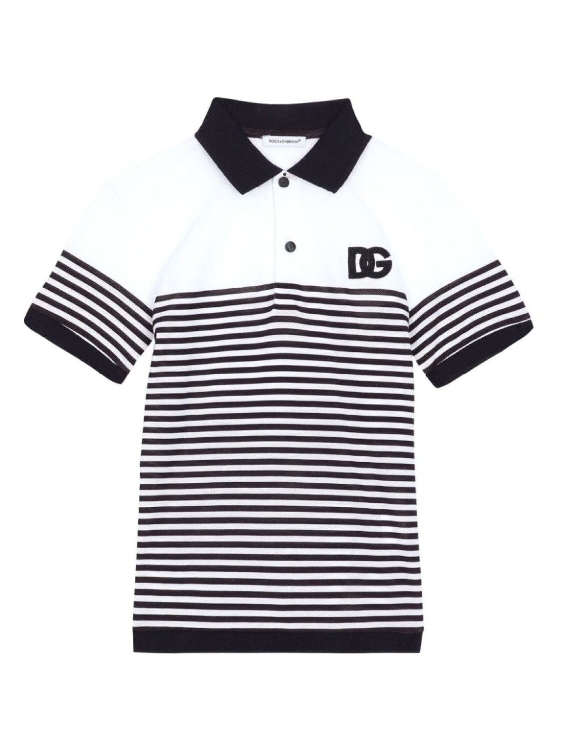 

Dolce & Gabbana Kids рубашка поло в полоску, белый