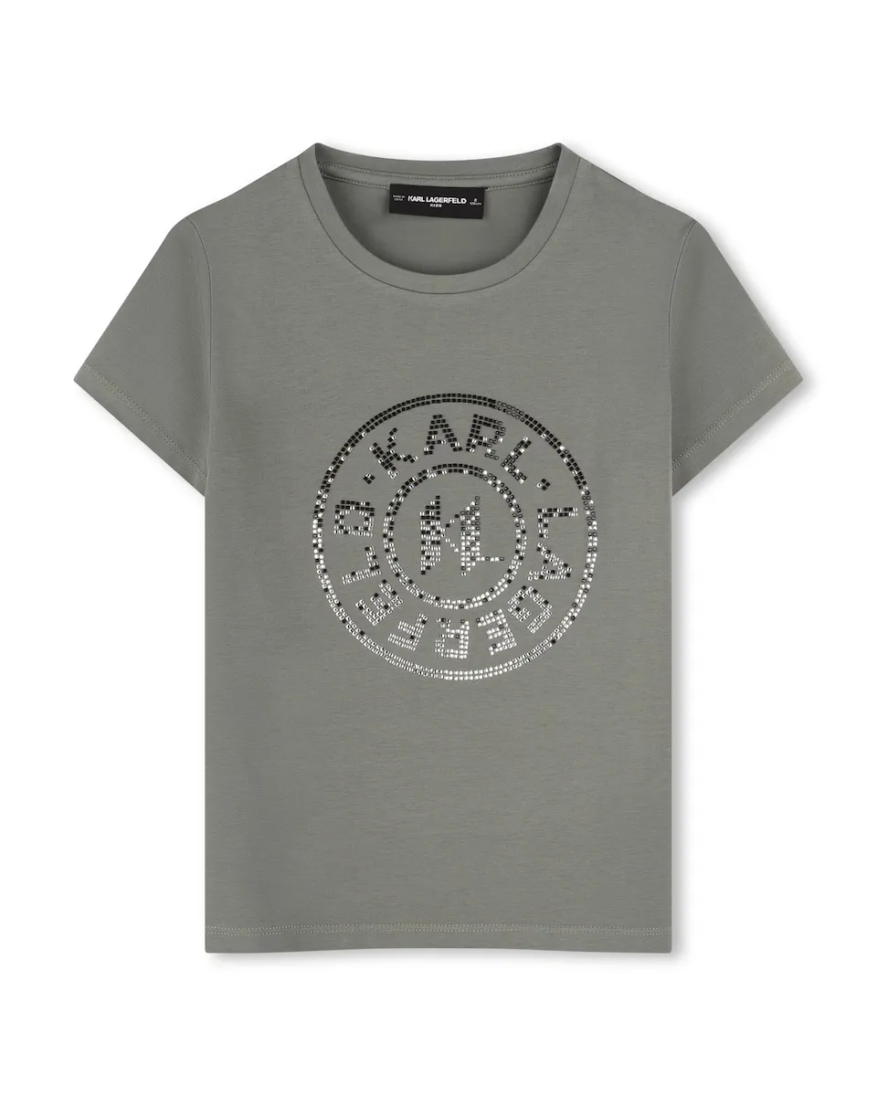 

Зеленая футболка с короткими рукавами для девочки Karl Lagerfeld Kids, зеленый