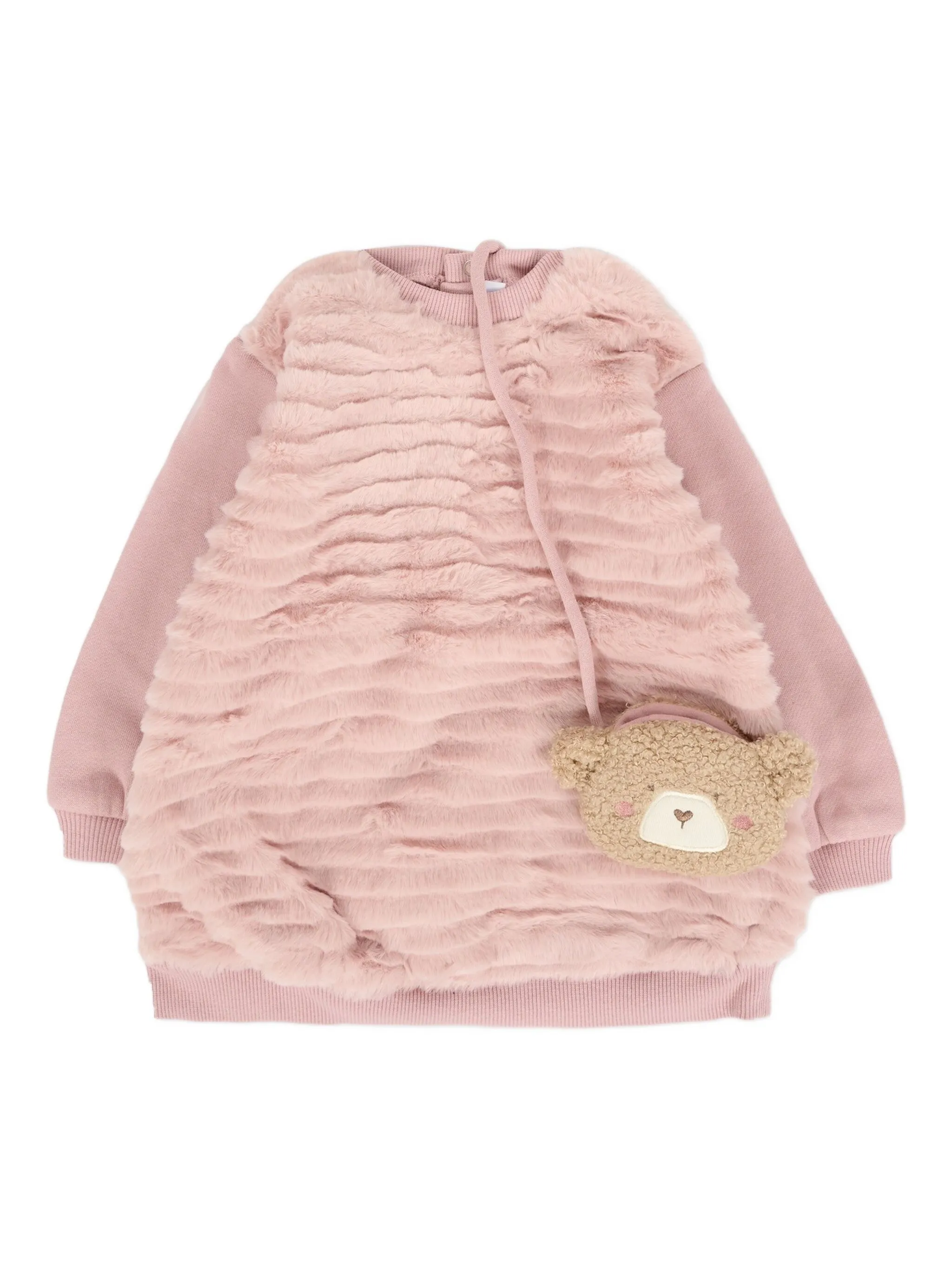 

Платье из искусственного меха с аппликацией Mayoral, розовый