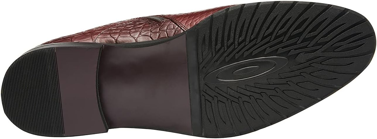 Мужские ботинки Santimon Mens Chelsea с молнией и пряжками, из натуральной кожи с аллигаторским тиснением, лакированные короткие ботинки для мужчин, модные, для выпускного, свадьбы, вечеринки, ковбойские, смокинг, вестерн, бордовый — фото 4