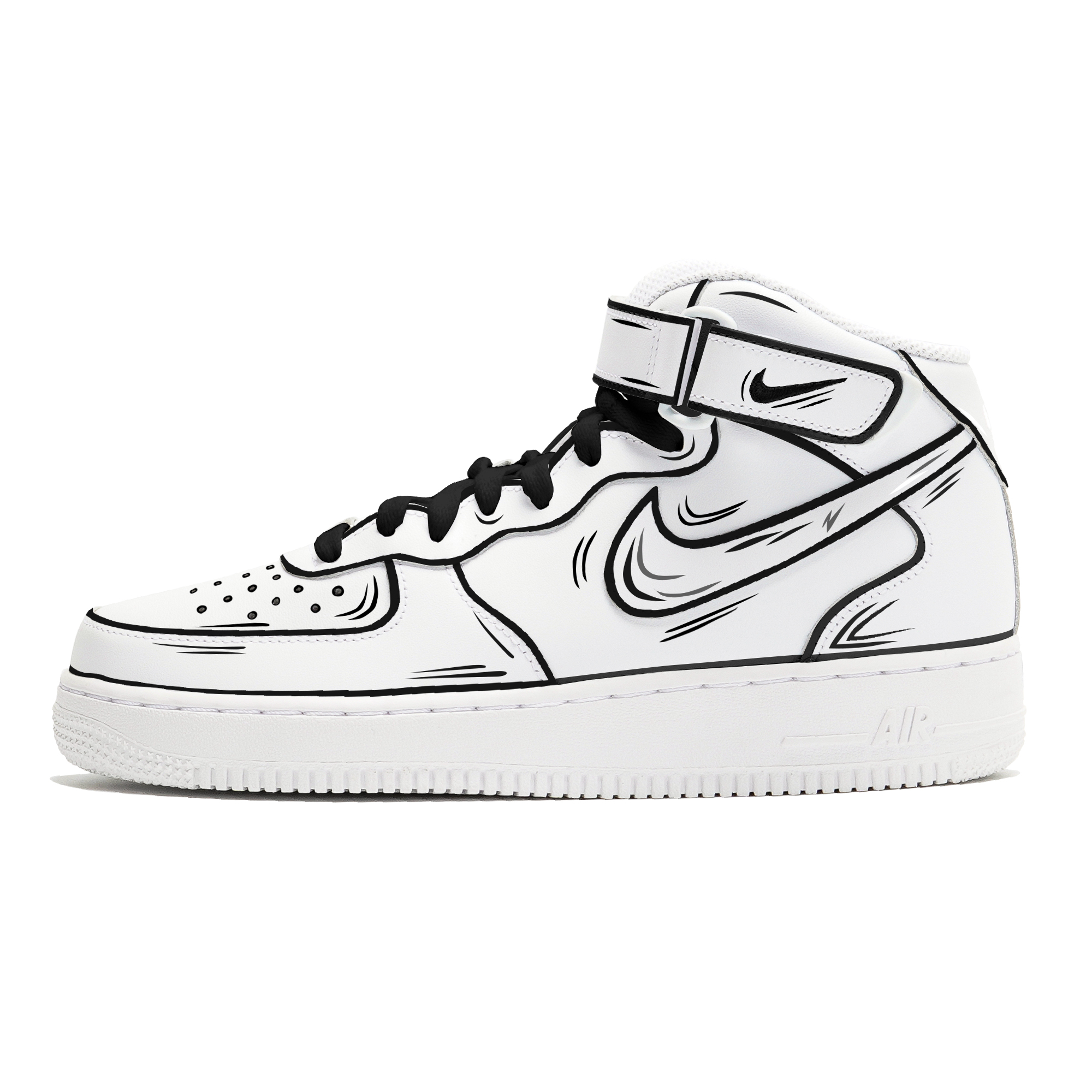

Nike Кроссовки Air Force 1 Coverage противоскользящие и износостойкие, для скейтбординга, мужские, белые, черные