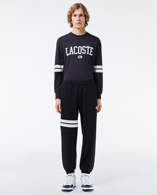 

Спортивные брюки-джоггеры из флокированного плюша Lacoste, темно-синий