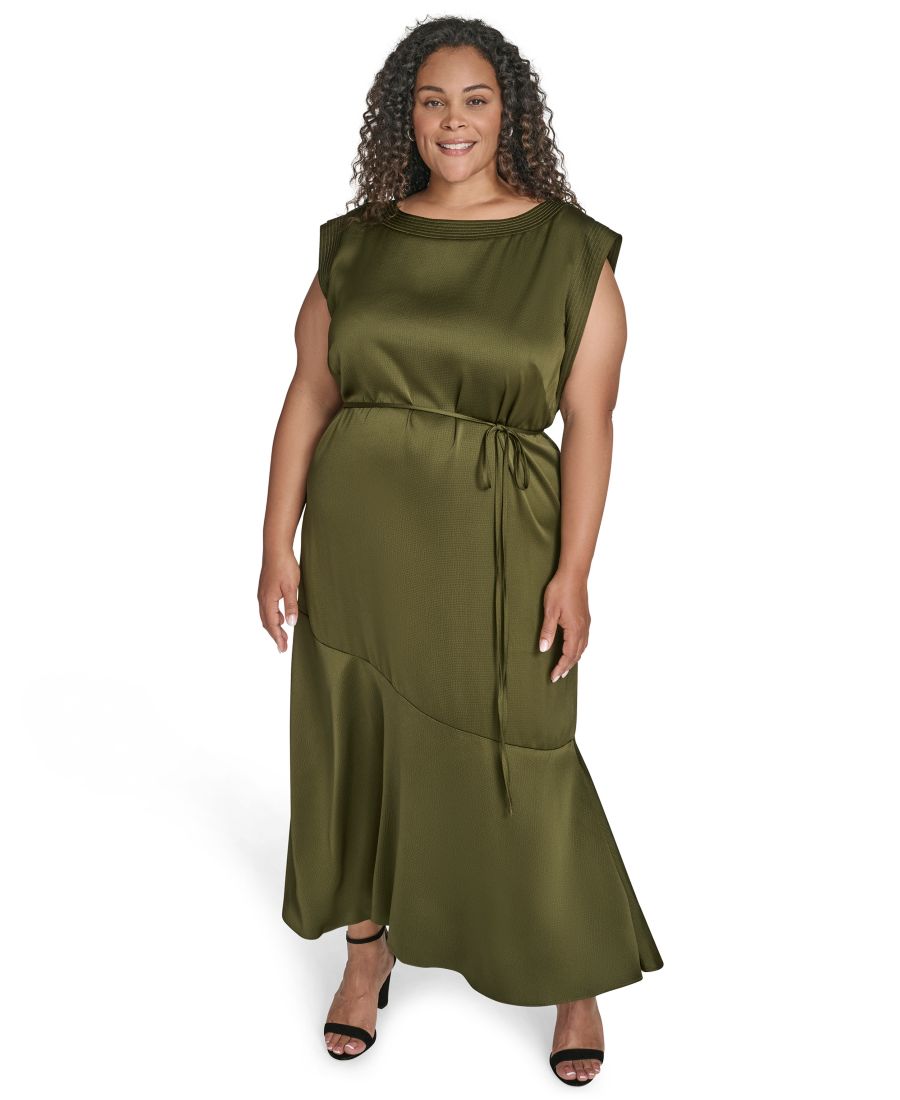 

Платье миди с короткими рукавами больших размеров Vince Camuto, Olive