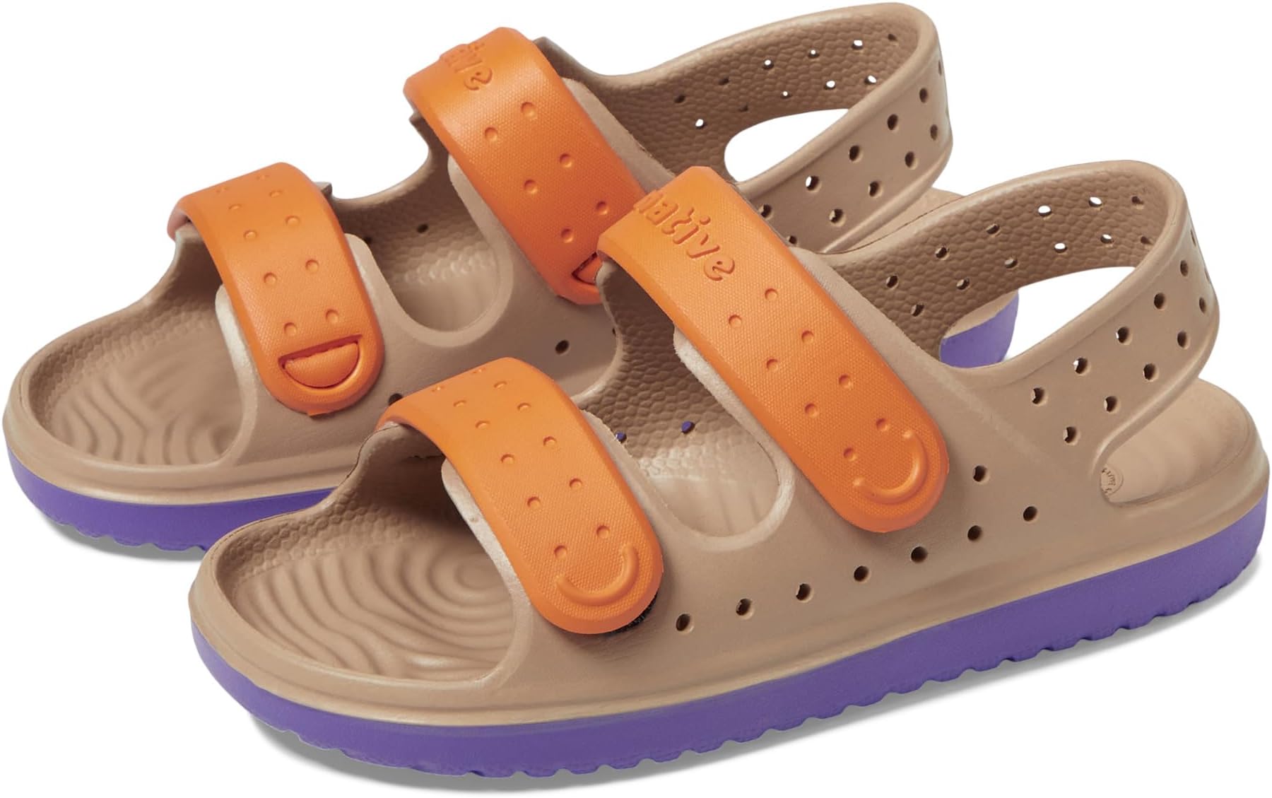 

Сандалии Native Shoes Kids Chase, цвет Flax Tan/Ultra Violet/Apricot Orange