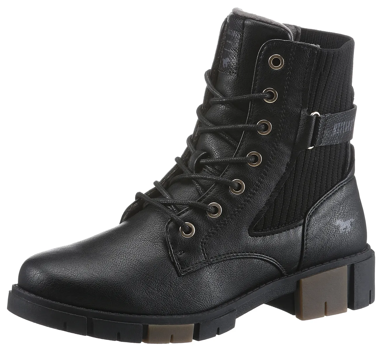 Ботильоны на шнуровке Mustang Shoes, ботинки, зимние ботинки с внутренней молнией, черный