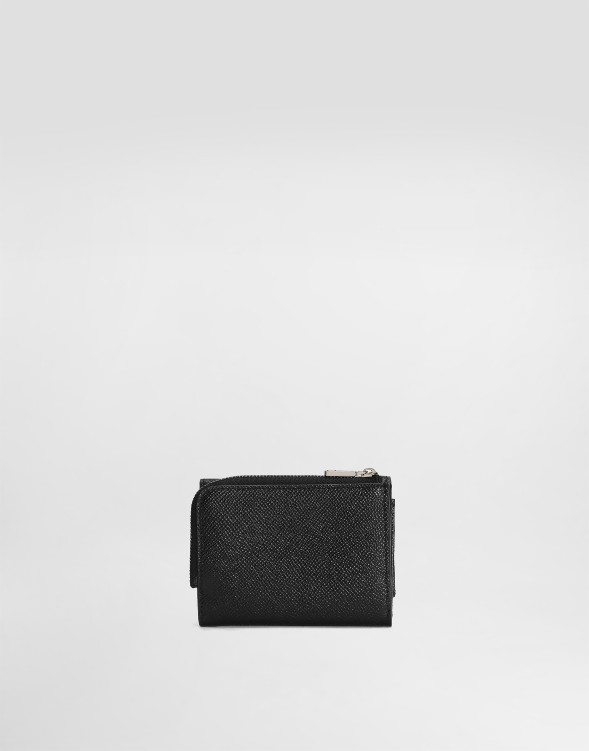 Кошелек из телячьей кожи с французским клапаном и фирменной биркой Dolce & Gabbana, черный — фото 3