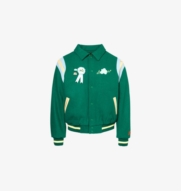 

Шерстяная куртка прямого кроя с фирменным мотивом и воротником-стойкой Golf Le Fleur, зеленый