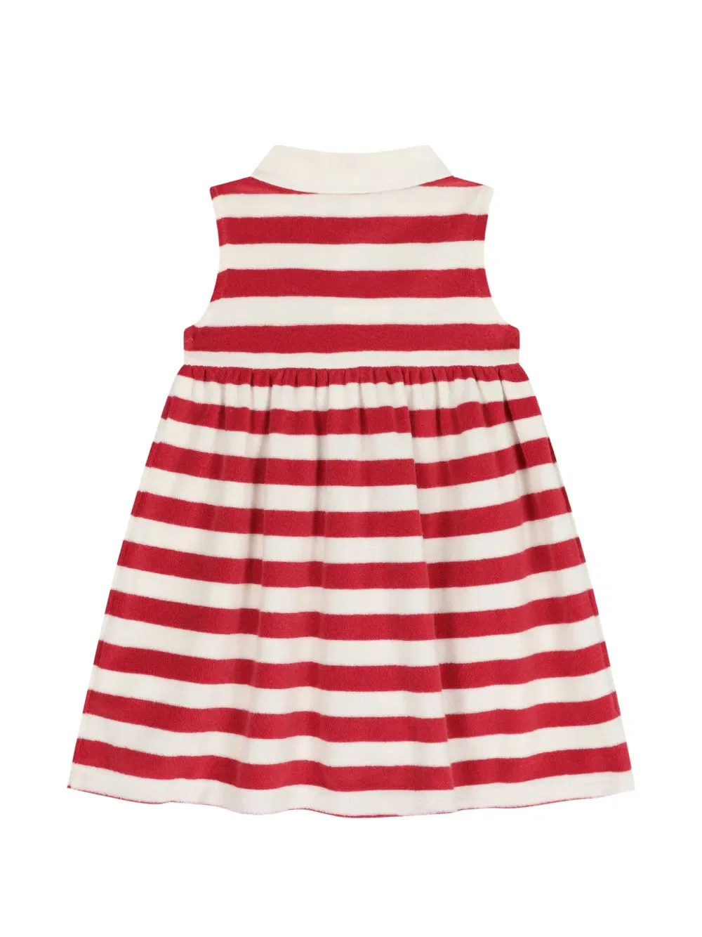 Комплект из полосатого платья с воротником (три предмета) Polo Ralph Lauren Kids, красный — фото 2