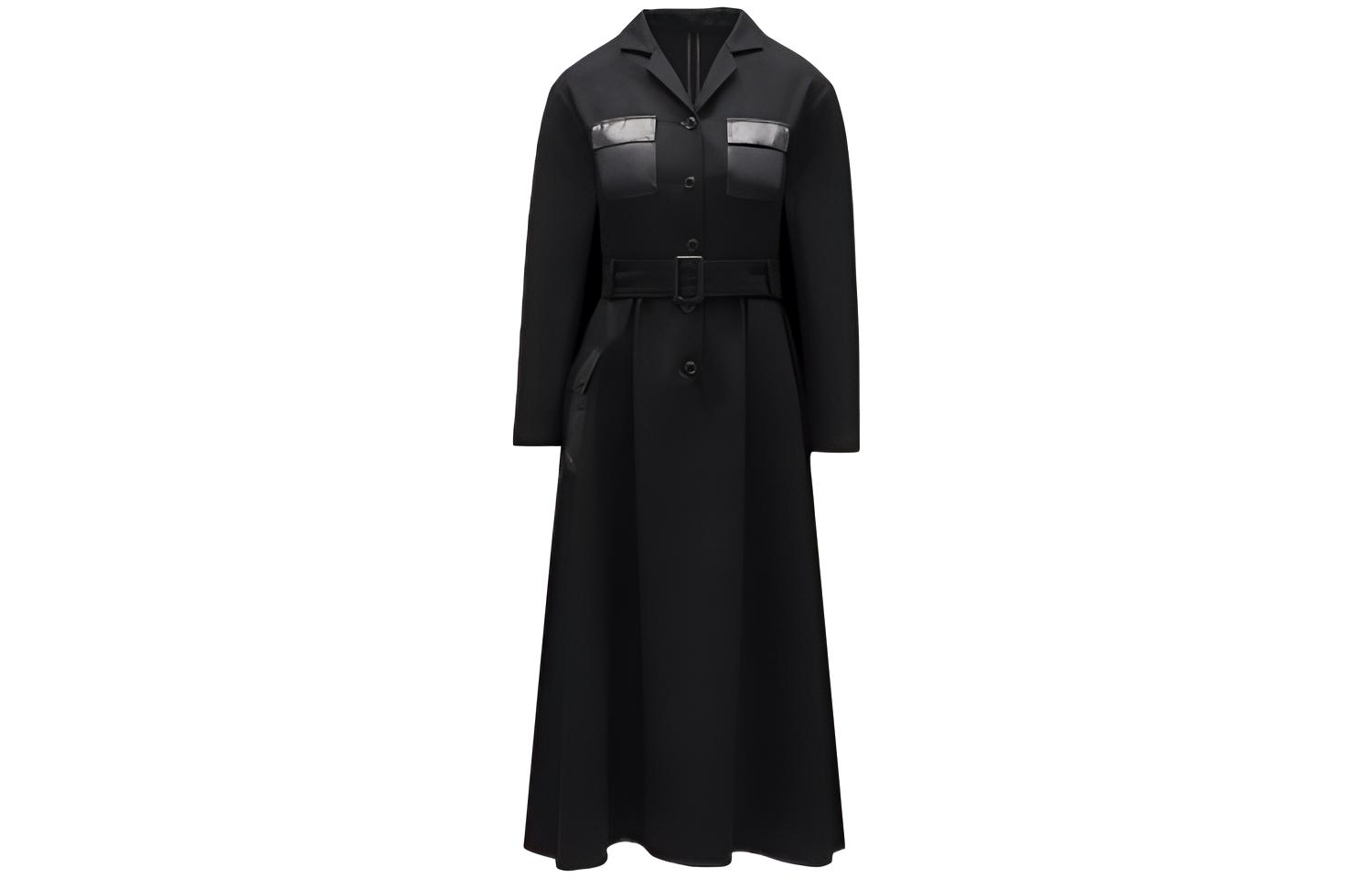 

MONCLER GENIUS X Fujiwara Hiroshi FRGMT 21 Длинное платье с длинными рукавами Women's Black