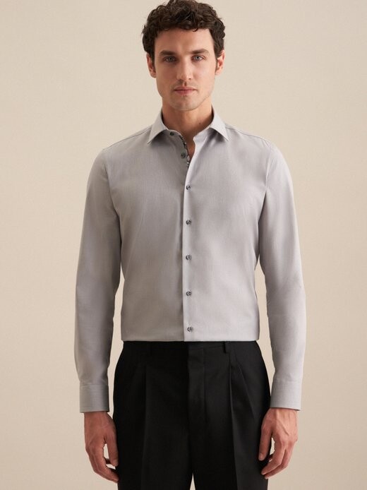 

Деловая рубашка x узкий длинный рукав Seidensticker, серый