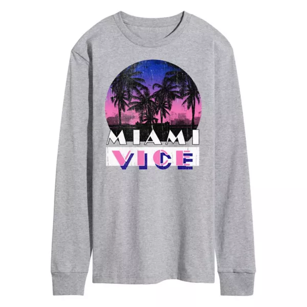 

Мужская футболка с длинным рукавом с принтом «Miami Vice That Life» Licensed Character, серый