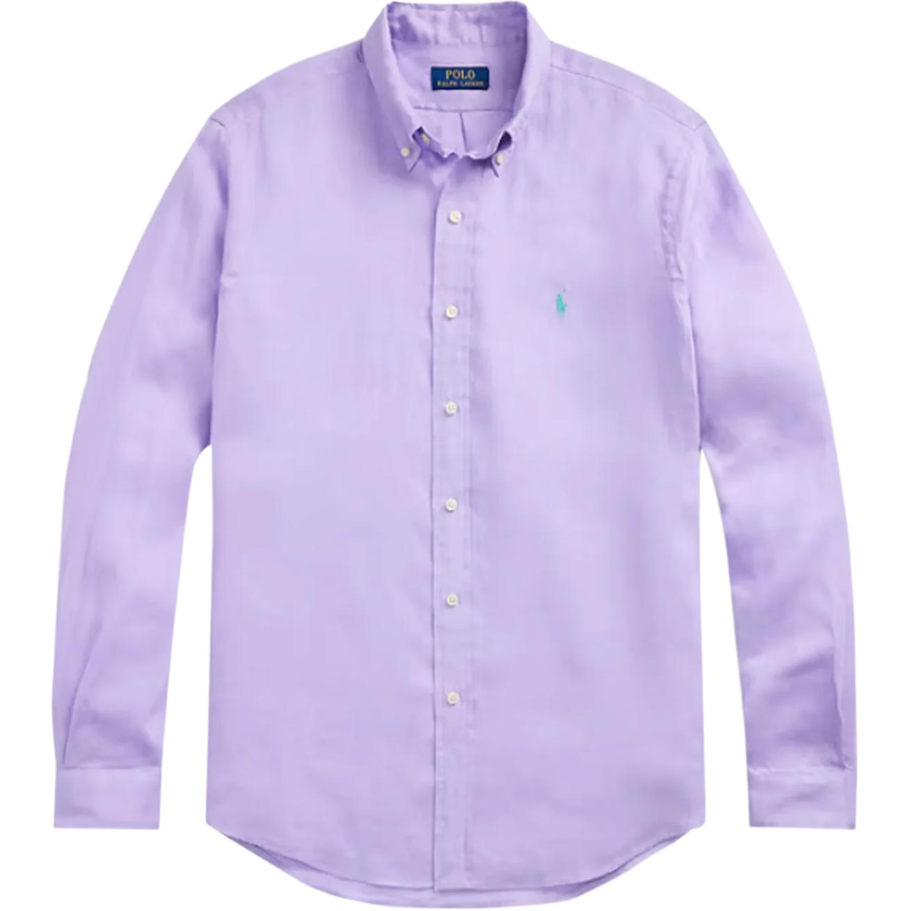 Рубашка с вышитым логотипом Pony Polo Ralph Lauren, фиолетовый — фото 3