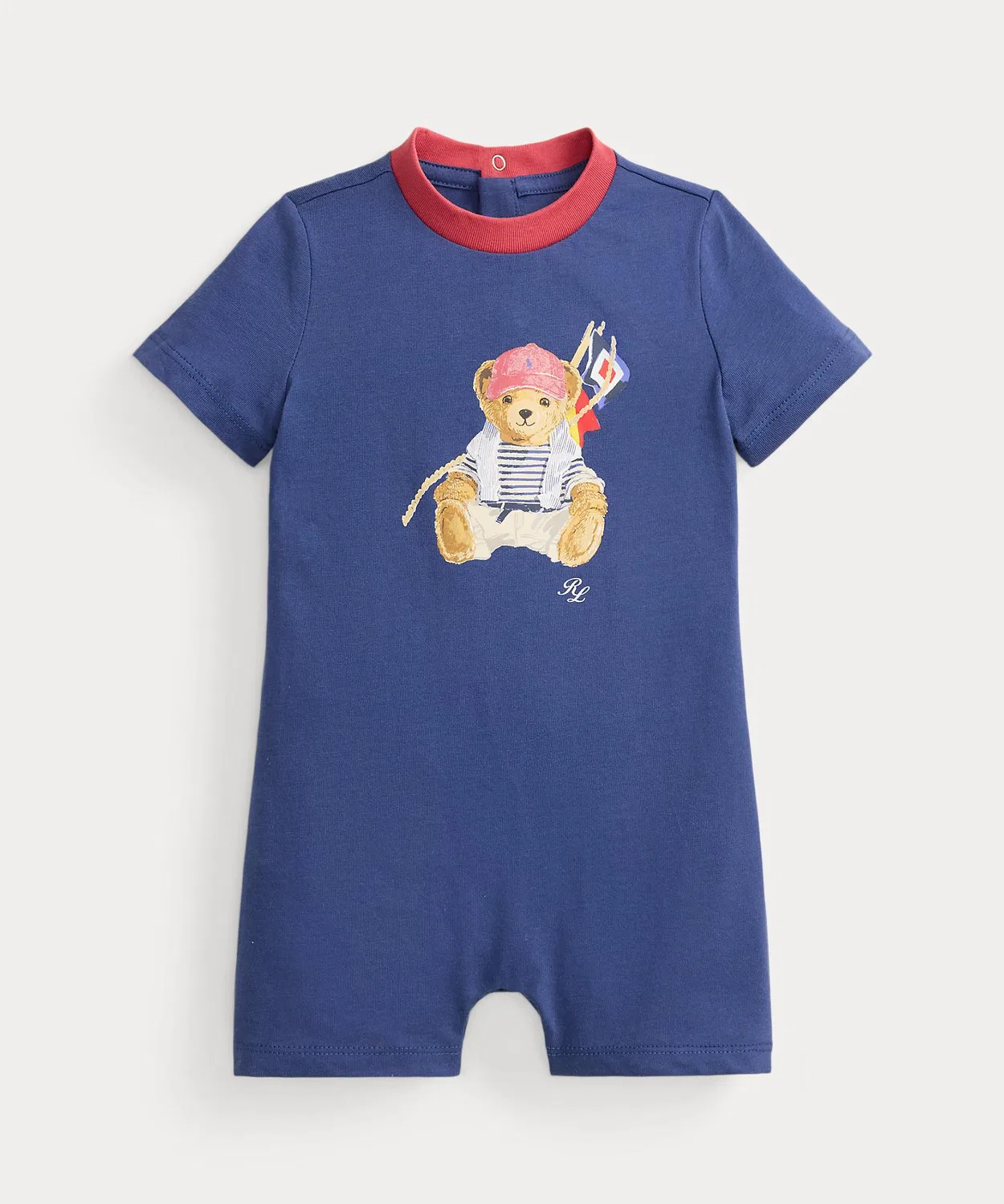 Комбинезон-шорты Polo Bear из хлопкового джерси, тёмно-синий