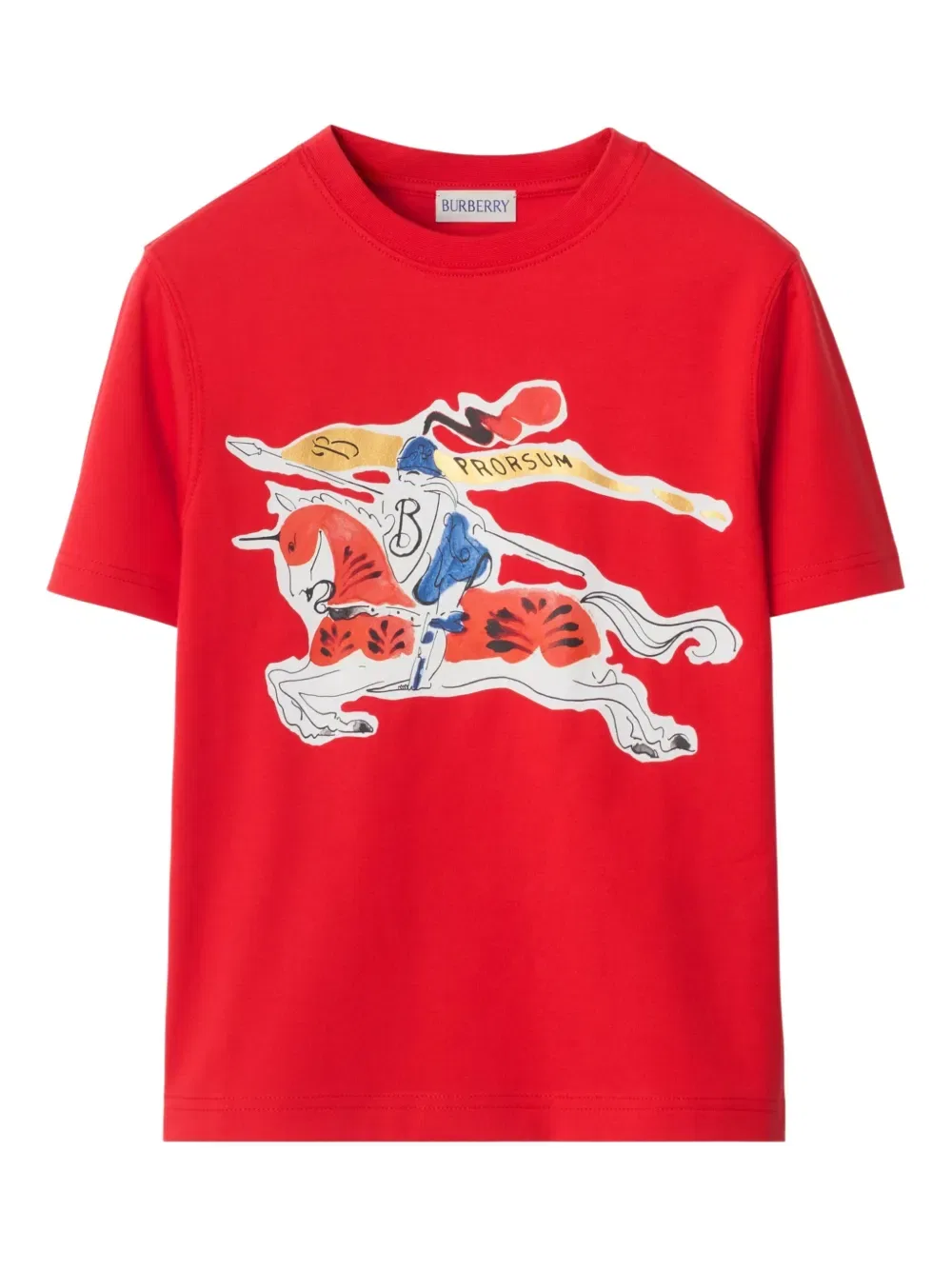 Хлопковая футболка Ekd Burberry Kids, красный