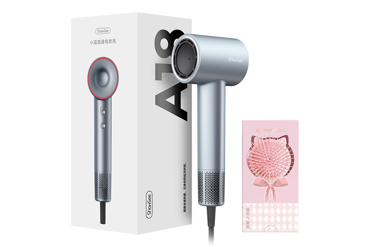 

Фен для волос Showsee, Premium Blue (cat ear cushion comb)