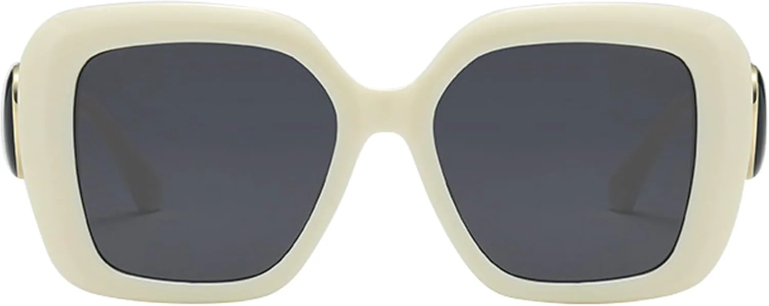 

Ретро-солнцезащитные очки большого квадратного размера для женщин и мужчин, стильные, в форме сердца, модные, с защитой от УФ-излучения UV400 mincl, White