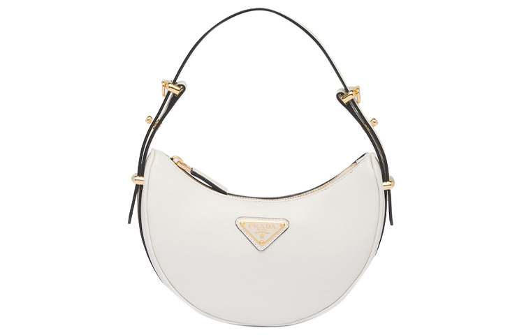

PRADA Кожаная портативная сумка через плечо миниатюрная женская белая
