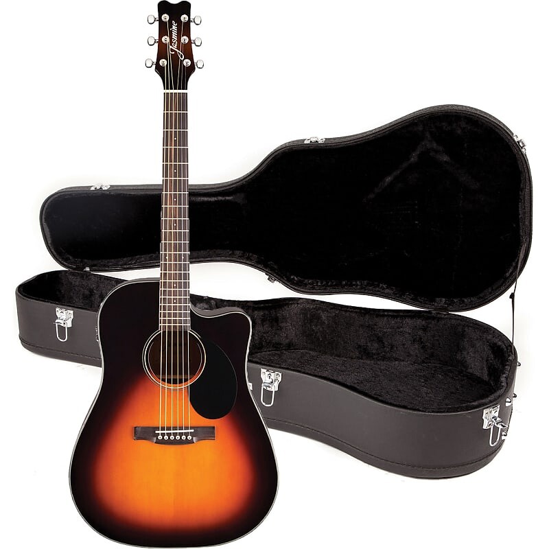 

Акустическая гитара Jasmine JD39CE-SB Dreadnought Cutaway Spruce Top 6-String Acoustic-Electric Guitar w/Hardshell Case