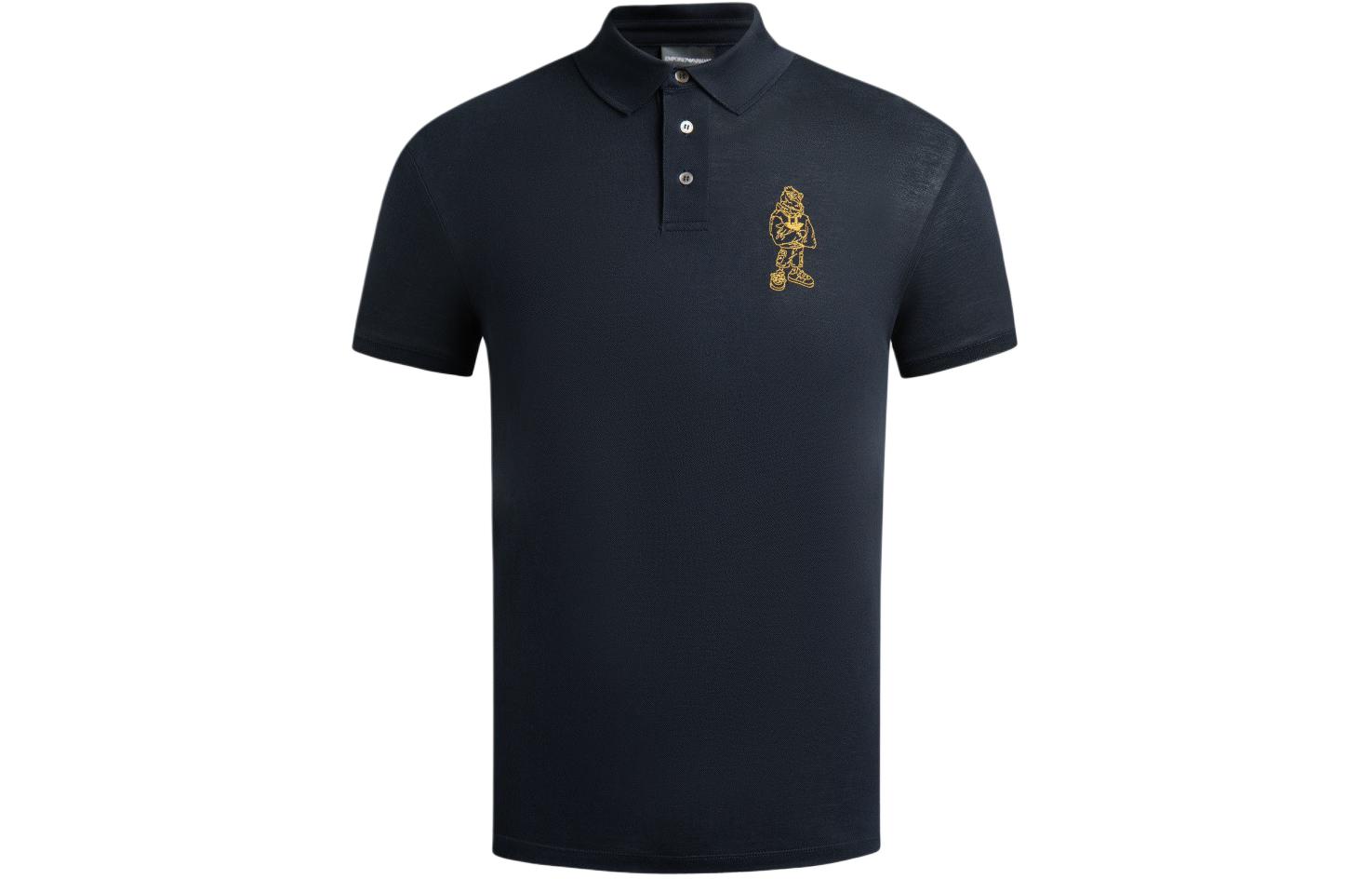 

EMPORIO ARMANI Поло SS23 мужское темно-синее, Синий, EMPORIO ARMANI Поло SS23 мужское темно-синее