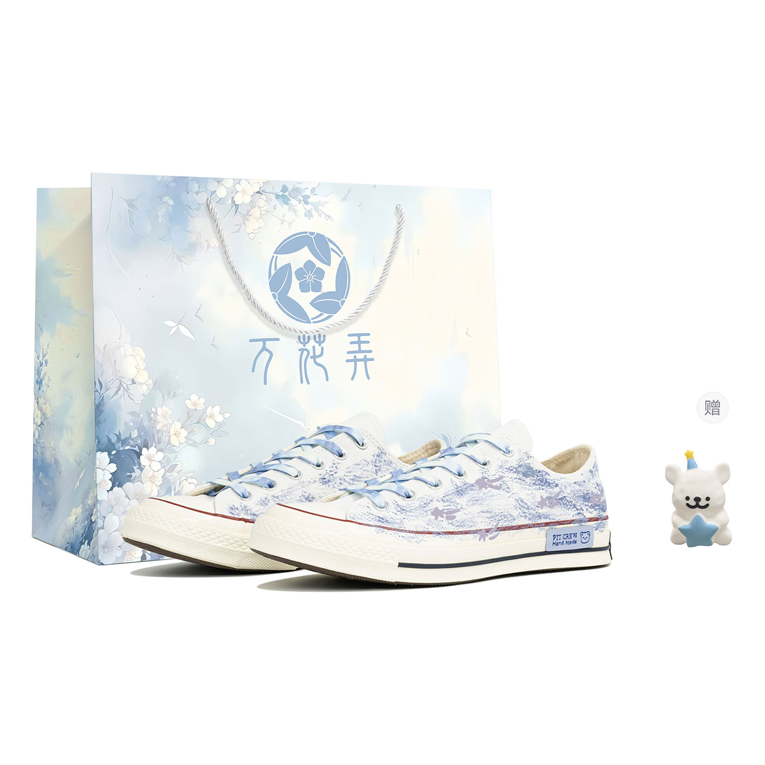 Converse Chuck 70 Wan Hua Nong, синее настроение, износостойкие парусиновые туфли-шопперы, унисекс, белые, синие