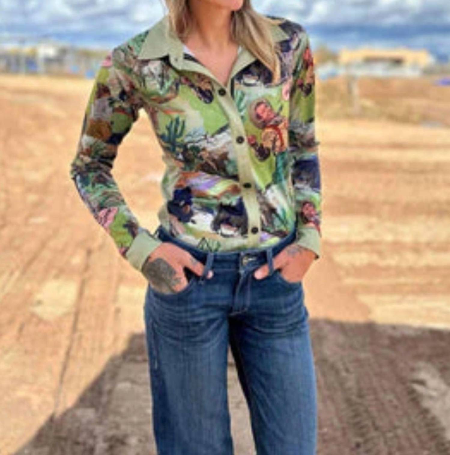 

Длинный рукав ковбойская рубашка в мультицвете MPG Sport