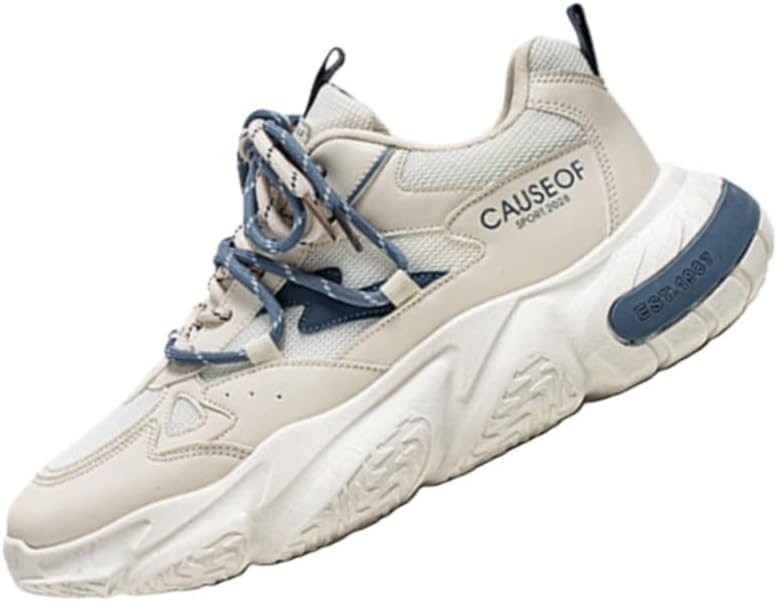 

Повседневные мужские спортивные кроссовки с толстой подошвой и сетчатой лицевой частью. Дышащие и комфортные. Противоскользящие и прочные Fmshi, бежевый