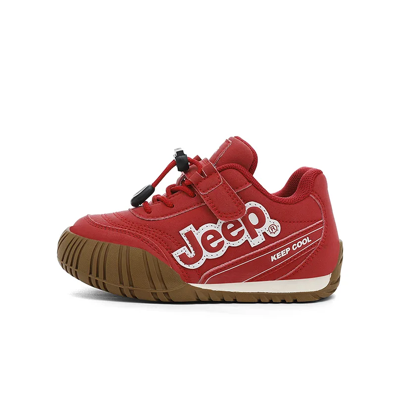 Детские кроссовки low top из искусственной кожи, устойчивые к истиранию и ударам Jeep, Jeep Red