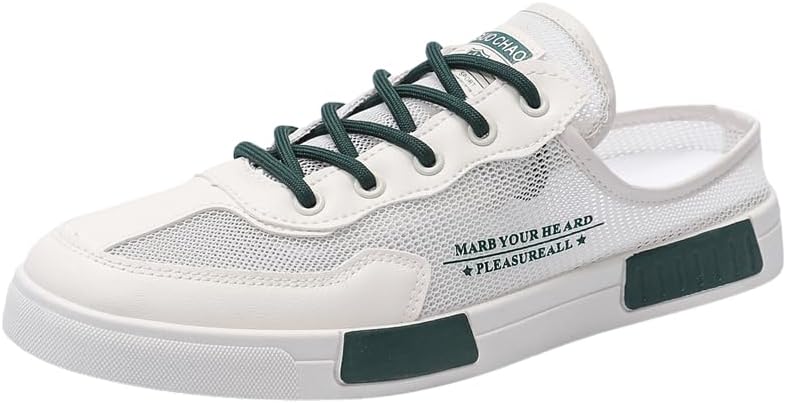 

Мужские слипоны-мюли наполовину кроссовки, повседневные для прогулок на улице, без задника, открытая пятка Hhhchpm, зеленый