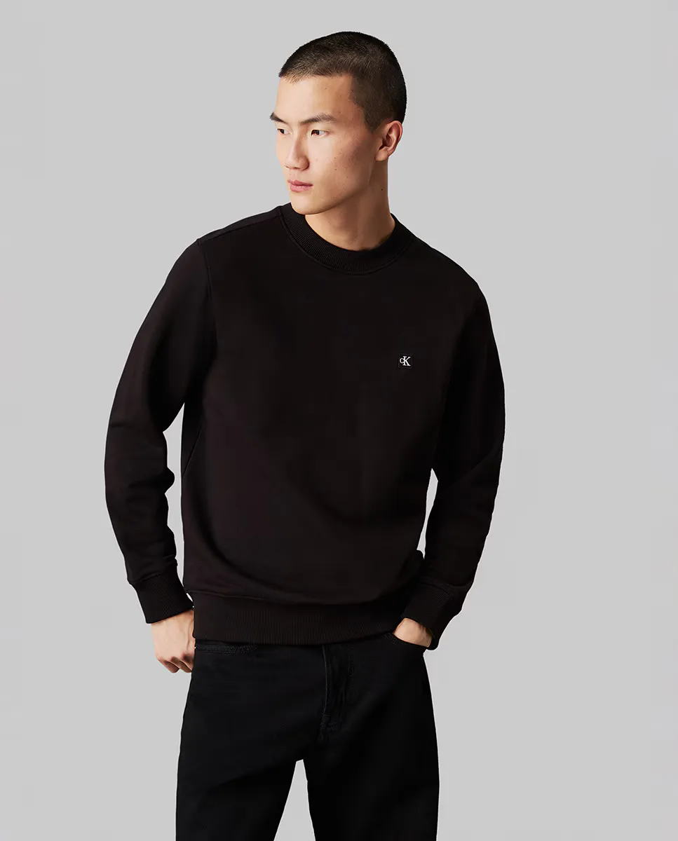 

Мужская толстовка с круглым вырезом и монограммой Calvin Klein Jeans, черный