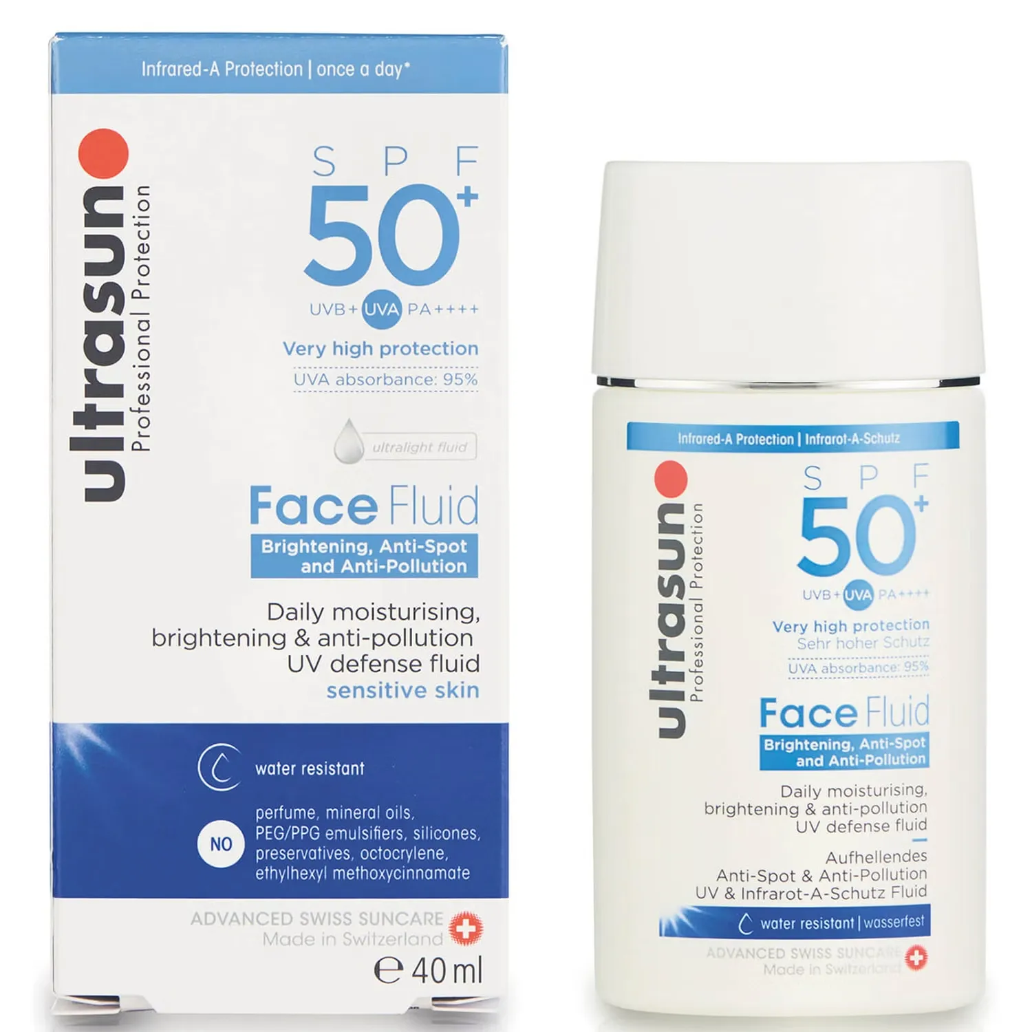 

SPF 50+ Флюид для лица против загрязнений, 40 мл Ultrasun
