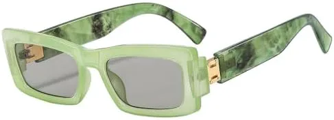 

Солнцезащитные очки прямоугольной формы 2027 года для мужчин и женщин, квадратные солнцезащитные очки для путешествий, винтажные, ретро, ​​UV400 MTZJH, Green