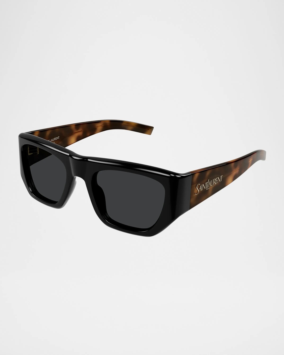 

Прямоугольные солнцезащитные очки из ацетата Saint Laurent, цвет Shiny Solid Black
