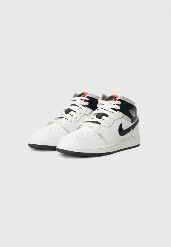 Jordan 1 mid унисекс высокие кроссовки Jordan, Summit White/Black/Infrared/Neutral Grey — фото 2
