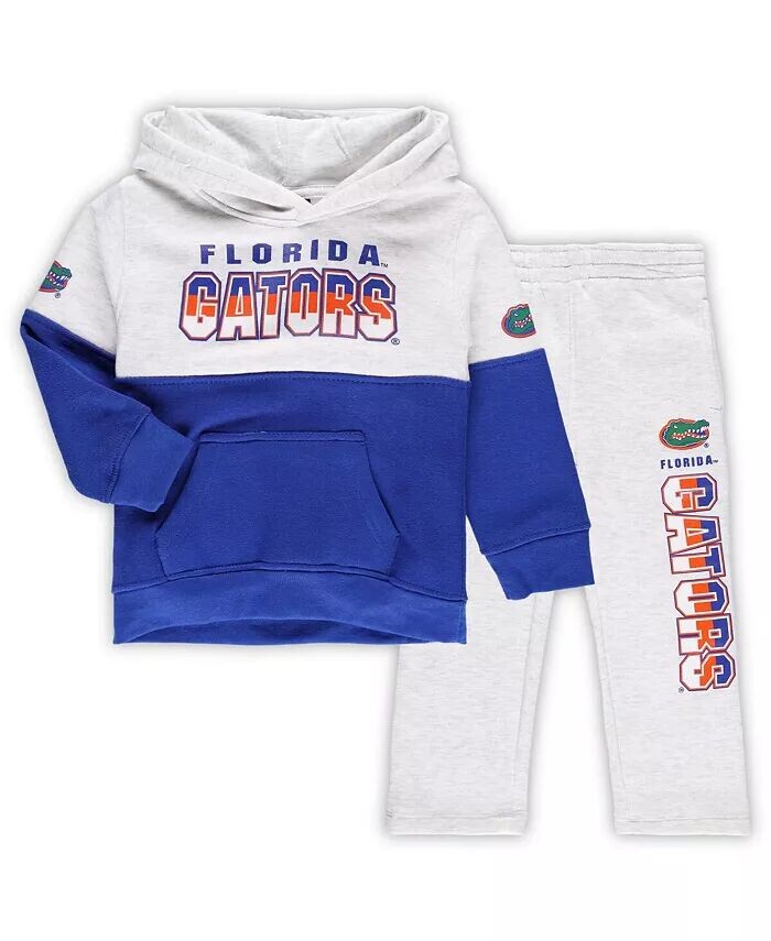 

Комплект из пуловера с капюшоном и брюк для мальчиков Toddler Boys Heather Grey, Royal Florida Gators Playmaker Outerstuff