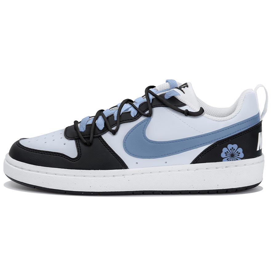 

Nike Court Borough Low Recraft низкие скейтерские кроссовки White Black Blue детские