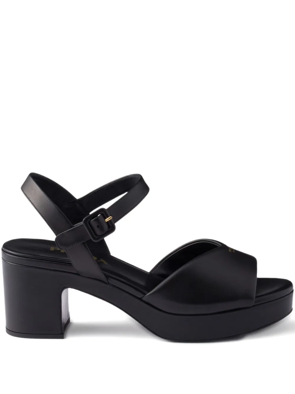 Босоножки на платформе с пряжками Prada, черный