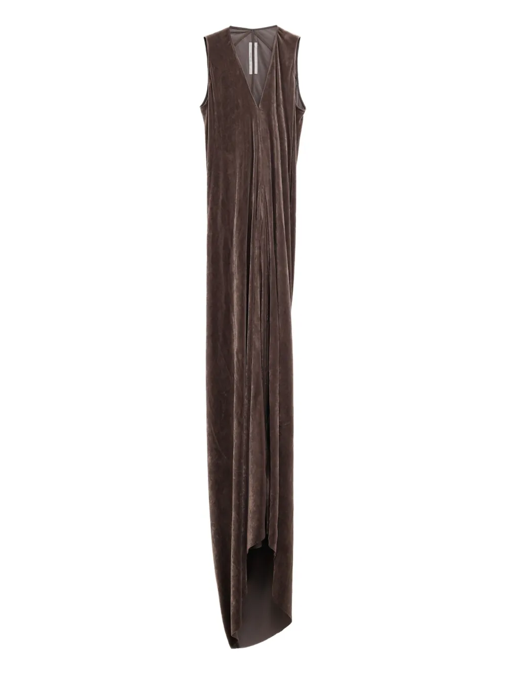 

Платье из бархата с драпировкой Rick Owens, коричневый