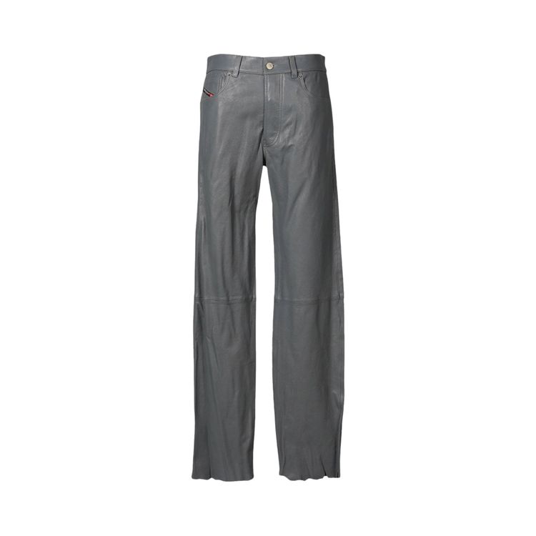 

Брюки Diesel Regular Fit Leather Trousers 'Grey', серый