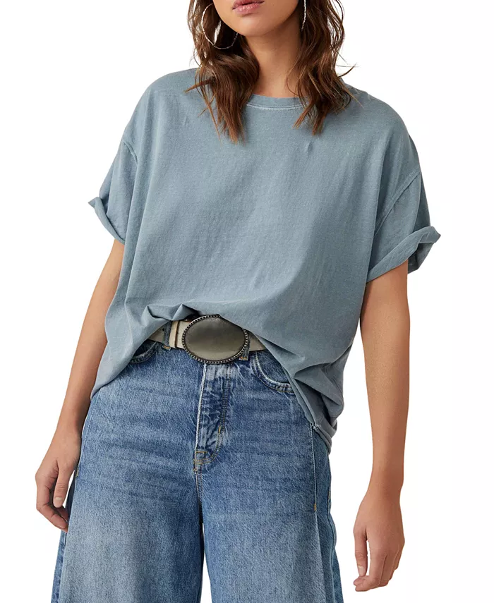 

Женская хлопковая футболка Nina Free People, синий