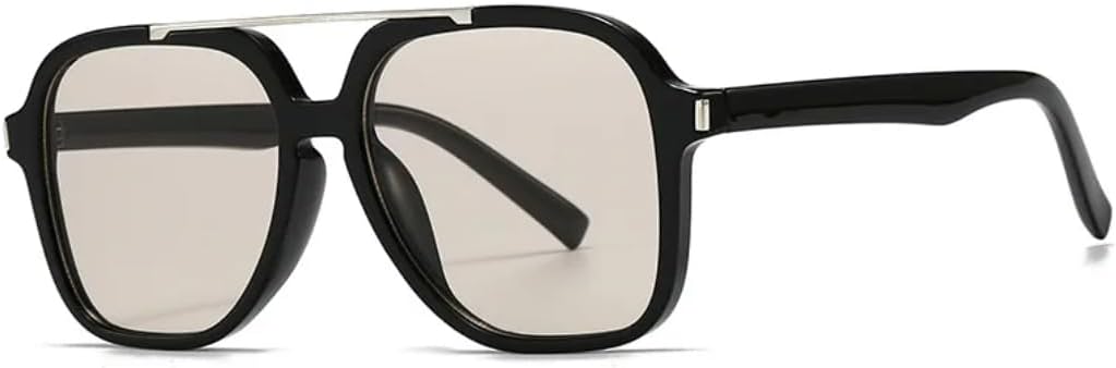 

Модные солнцезащитные очки большого размера с квадратной оправой и двойной перемычкой для женщин, защита от УФ-излучения UV400, ретро-стиль, заклепки для мужчин TVTBBVV, C6 Black Champagne