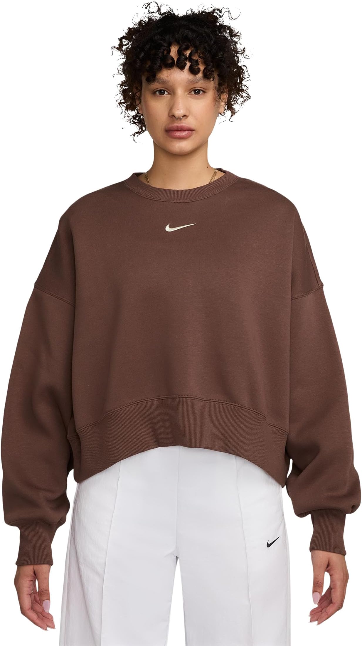 

Толстовка Nike Sportswear Phoenix Fleece Over-oversized Crew Neck Sweatshirt, цвет Fauna Brown/Sail