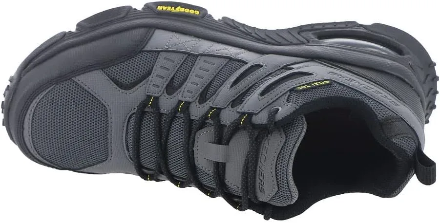 Мужские кроссовки Skechers Skech Air Envoy Bulldozer на шнуровке, модель Oxford, черный/серый — фото 3