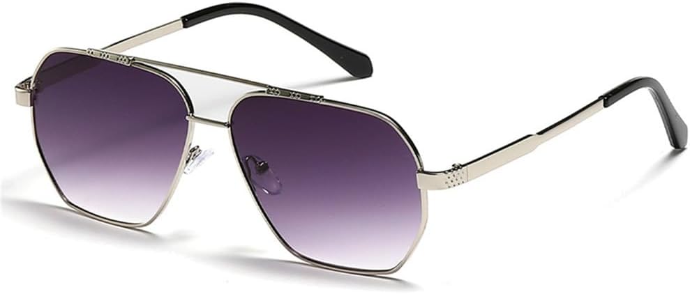 

Женские солнцезащитные очки в металлической крупной оправе с двойной перемычкой в ​​стиле ретро, ​​мужские очки с защитой от УФ-излучения UV400, женские солнцезащитные очки Lentes de sol mujer LANGSER, Silver Grey