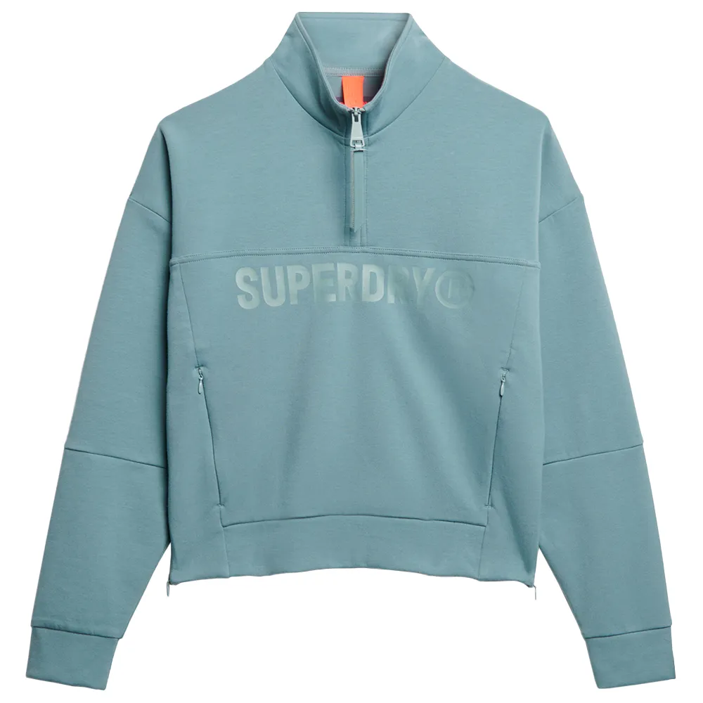 

Толстовка Superdry Active Tech Logo Relaxed half zip, синий