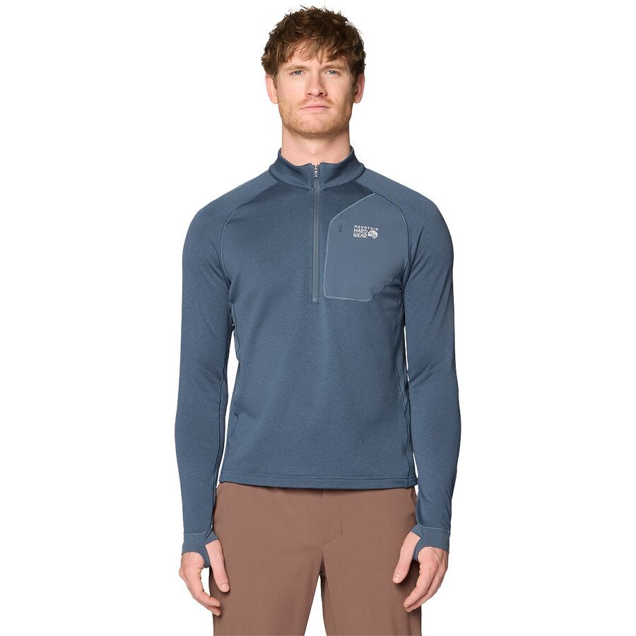 

Мужская толстовка Up First Tech Fleece с застежкой-молнией на четверть длины Mountain Hardwear Mountain Hardwear, Moon Blue Heather