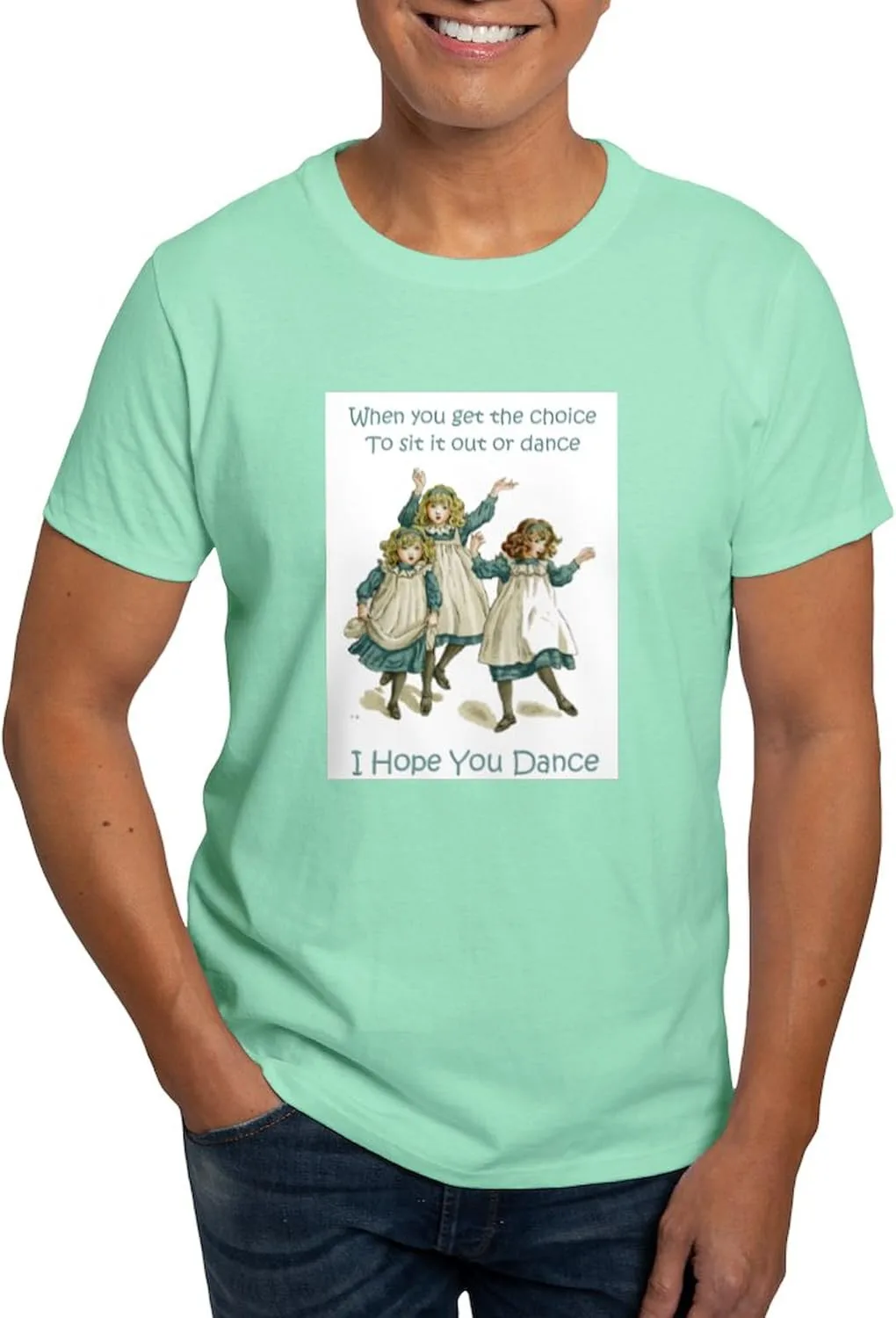 

Футболка I Hope You Dance Dark T Shirt Men's 100% Cotton, Classic Graphic White CafePress