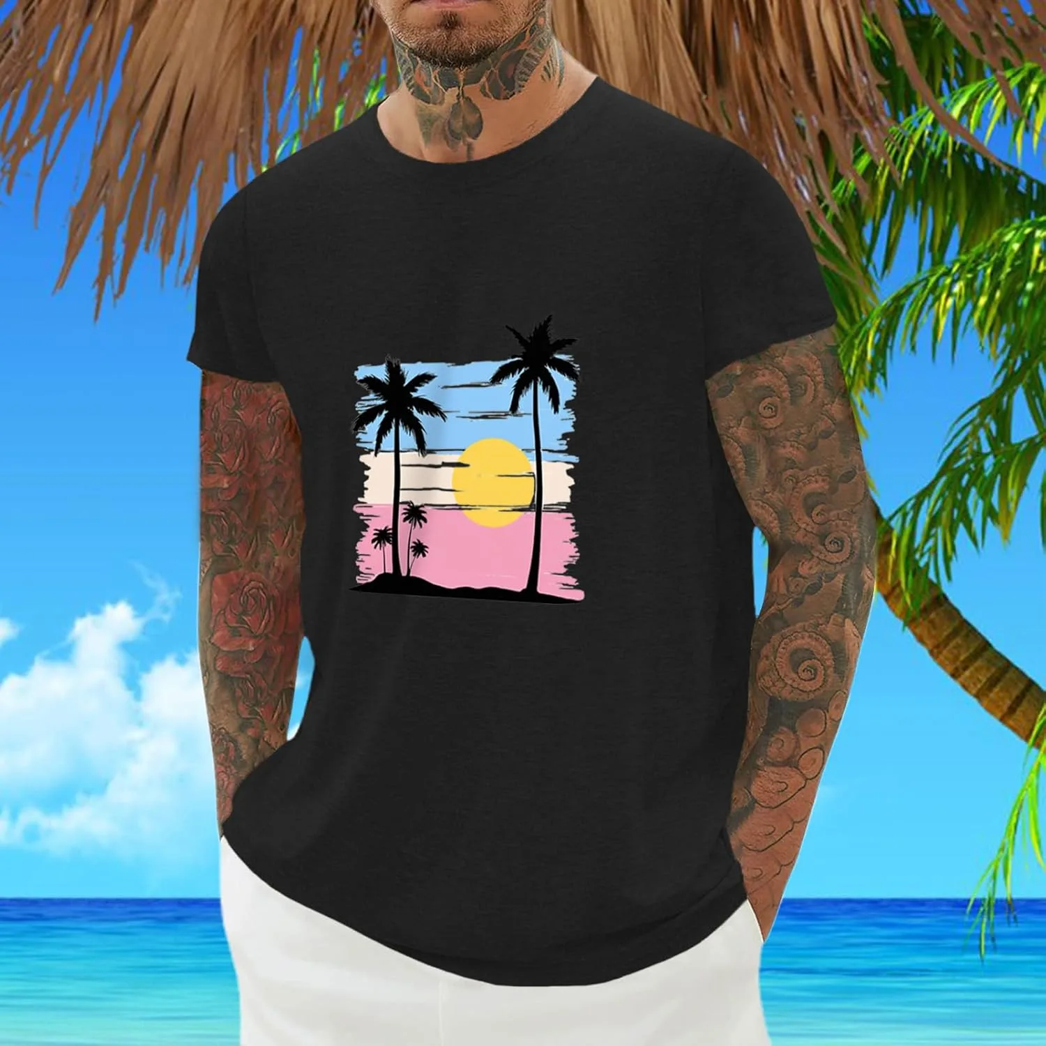 Мужская футболка Vacation с принтом Sunshine Beach — фото 3